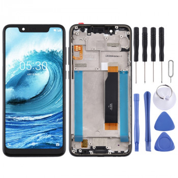 LCD Screen and Digitizer Full Assembly with Frame for Nokia 5.1 Plus / X5 / TA-1102 TA-1105 TA-1108 TA-1109 TA-1112 TA-1120 TA-1199(Black)